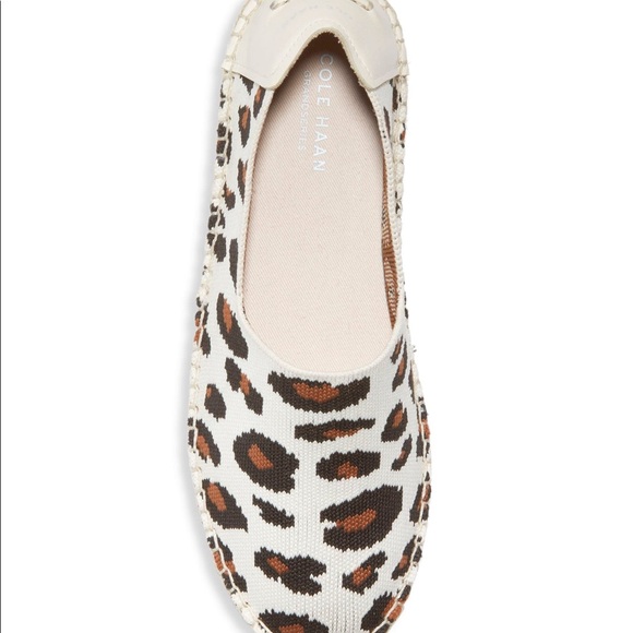 COLE HAAN CloudFeel Stitchlite Leopard-Print Leather Espadrilles. - Picture 6 of 6